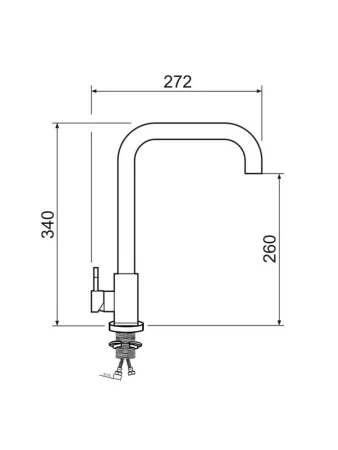 SUS124-017F-1 Смеситель для кухни, ø35