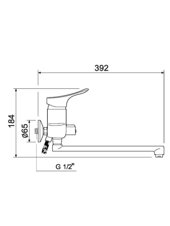 Смеситель для ванны с душем РМС SL120-006E Хром
